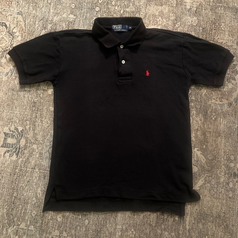 Vintage POLO by RALPH LAUREN Men's Polo Black RED HORSE Size Medium